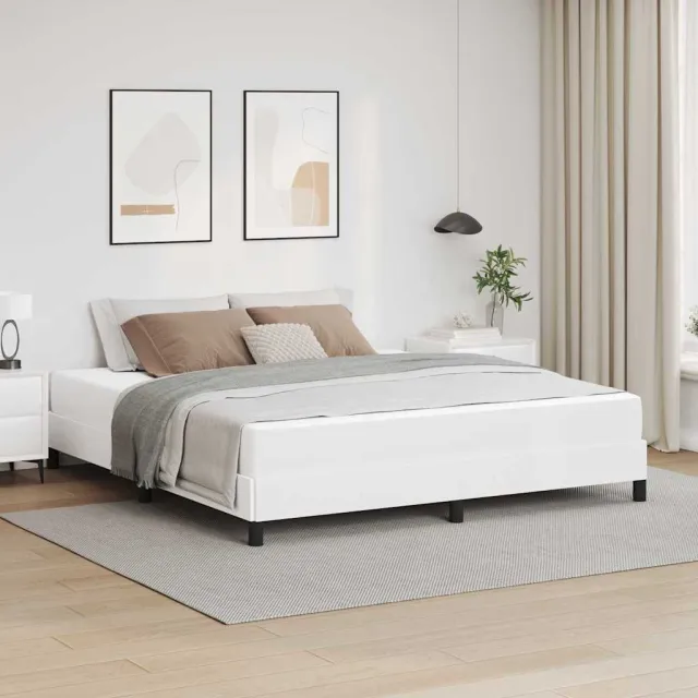 vidaXL Bedframe met matras Puur Wit 180 x 200 cm Stof
