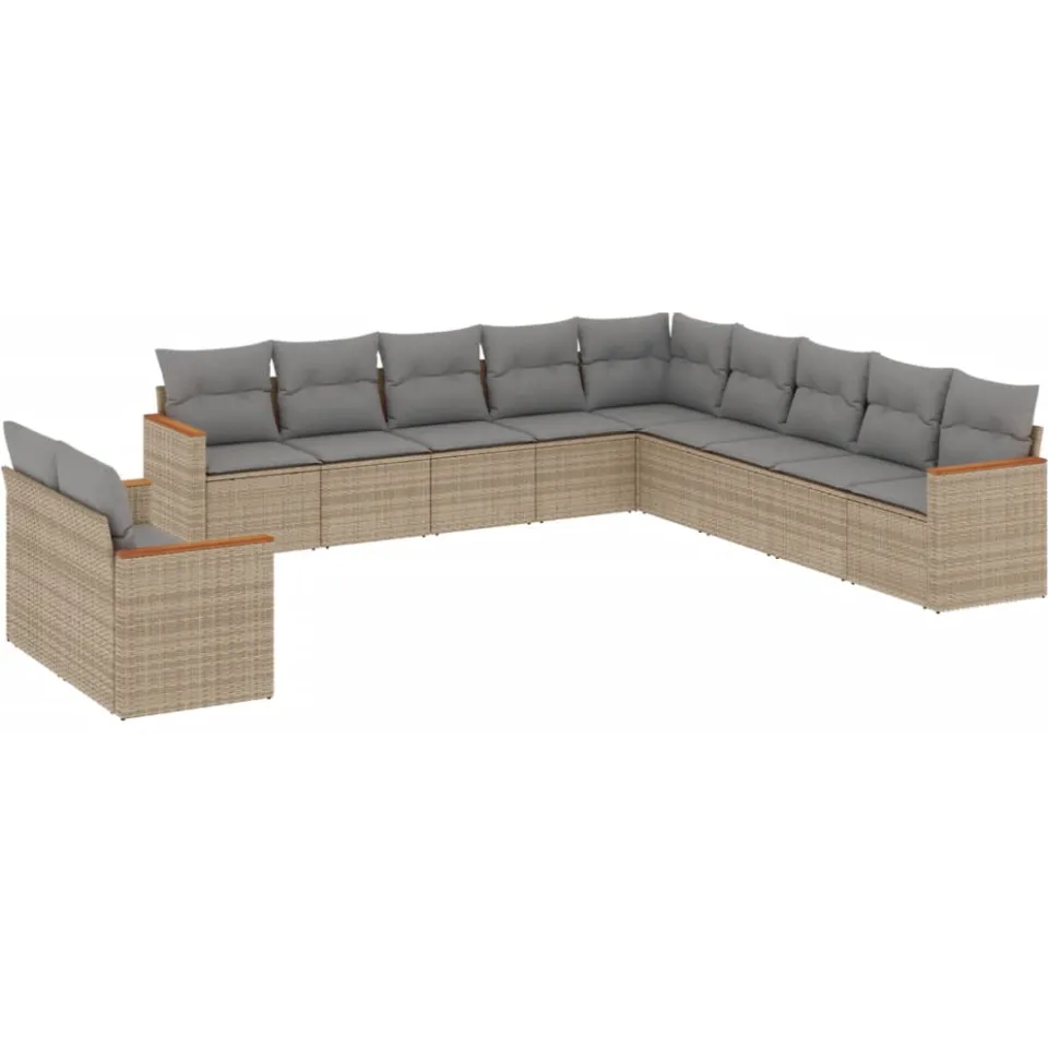 vidaXL Patio Sofa Set 11-zits Beige and Grey, foto 3