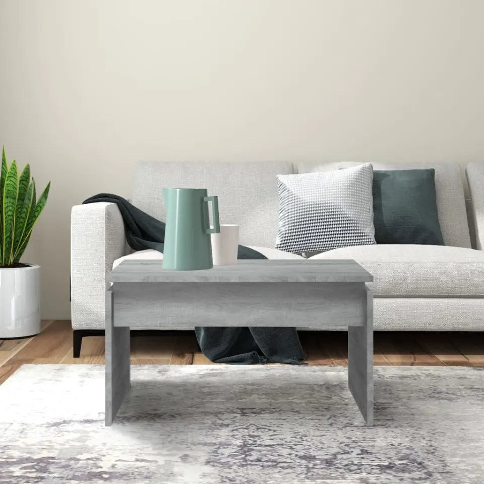 vidaXL Salontafel 68x50x38 cm bewerkt hout grijs sonoma eiken, foto 3