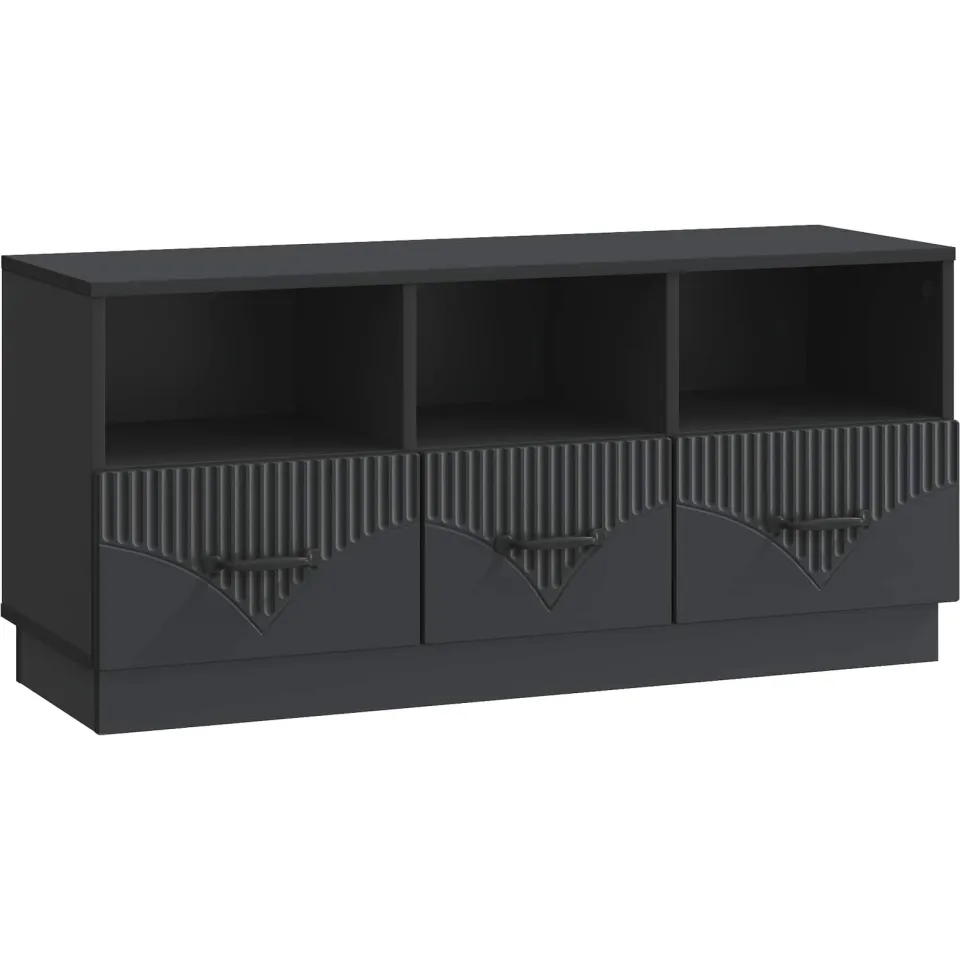 vidaXL TV-kast met lade Zwart 102 x 34,5 x 47 cm Bewerkt hout, foto 3