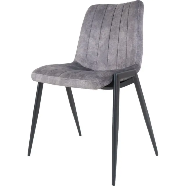 Home67 Eetkamerstoel Flynn Grey - Velvet Kuipstoel in Modern / Scandinavische Stijl Grijs