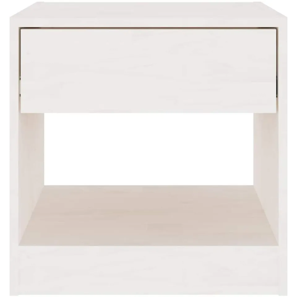 vidaXL Nachtkastje 40x31x40 cm massief grenenhout wit