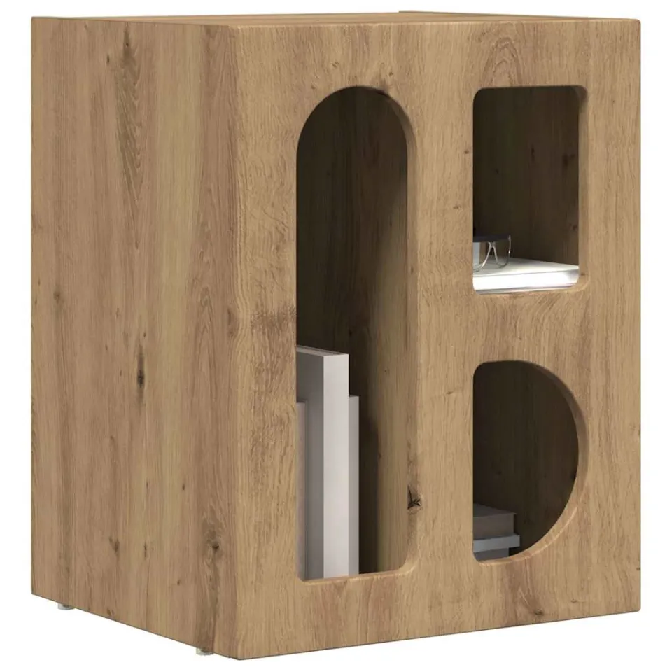 vidaXL Nachtkastje ELST Artisan Eiken 40 x 35 x 50 cm Bewerkt hout Bruin