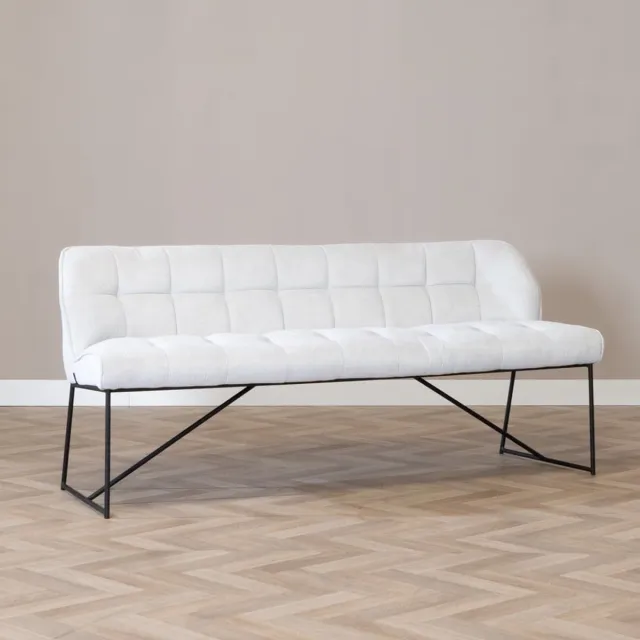 Bronx71 Scandinavische eetkamerbank Jelle off white 185 cm - eettafelbank - eetbank Wit