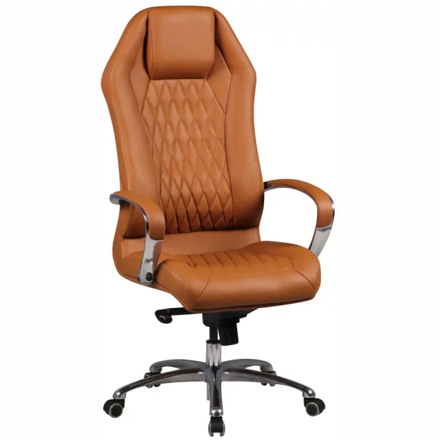 Cosmo Casa Bureaustoel - Directiestoel - Ergonomisch - Leer - XL - Caramel Zie omschrijving