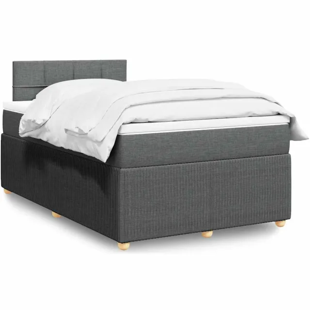 vidaXL Boxspring met matras stof donkergrijs 120x190 cm grijs