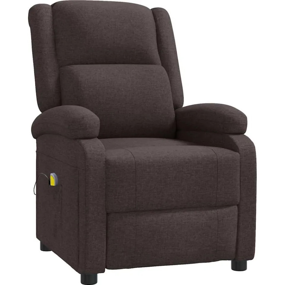 vidaXL Massagestoel stof donkerbruin