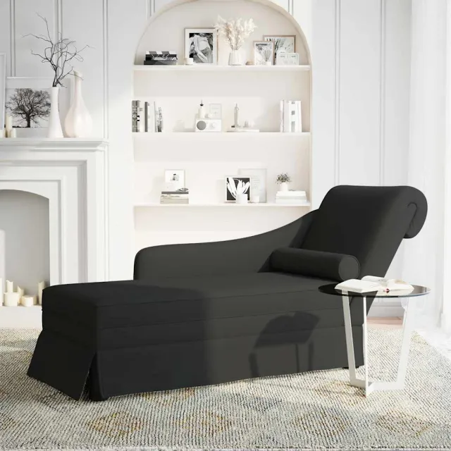 vidaXL Chaise longue met bolster en rechterarmleuning fluweel wijnrood, foto 3