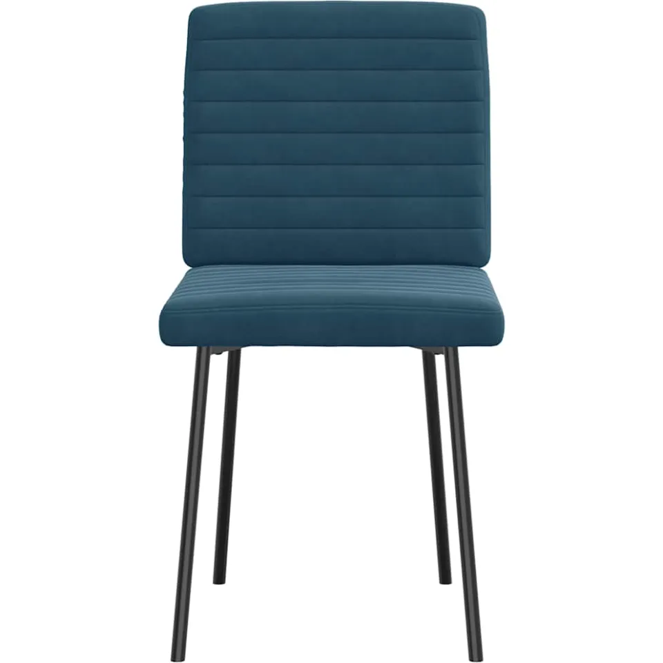 vidaXL Eetkamerstoelen 4 st fluweel blauw, foto 4