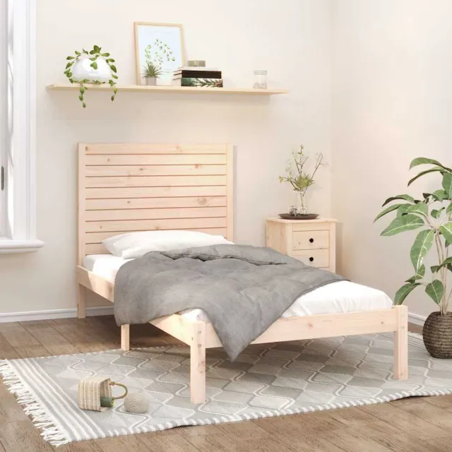 vidaXL Bedframe massief hout 90x200 cm Bruin