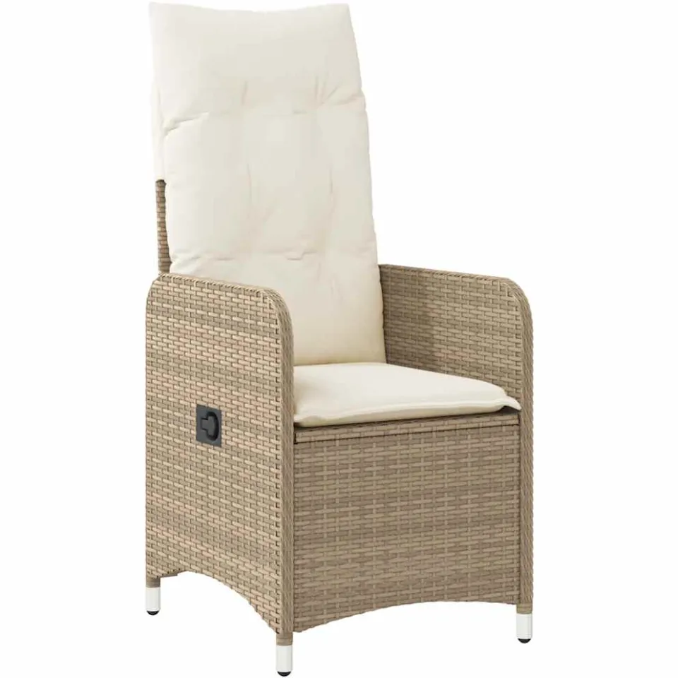 vidaXL 11-delige Bistroset met kussens poly rattan beige