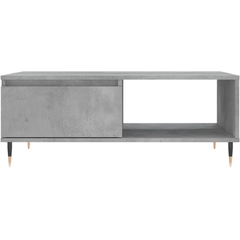 vidaXL Salontafel 90x60x35 cm bewerkt hout betongrijs grijs, foto 3