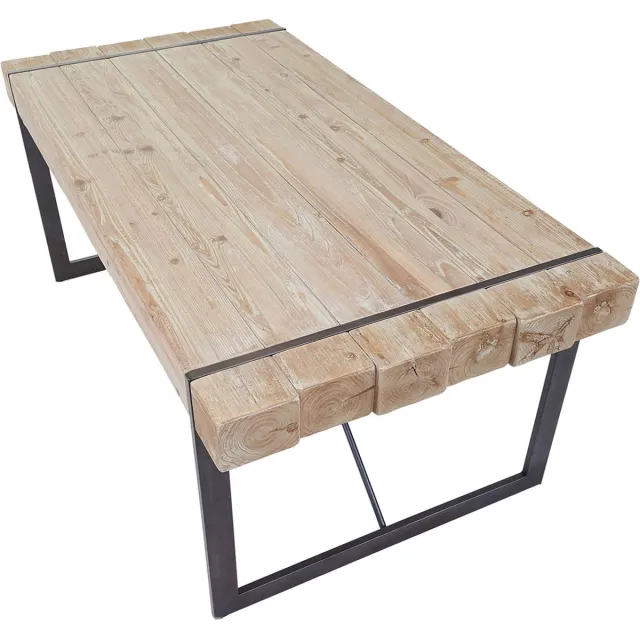 MCW Eetkamertafel MCW-A15, massief dennenhout rustiek MVG-gecertificeerd ~ natuurlijke kleur 80x160x90cm