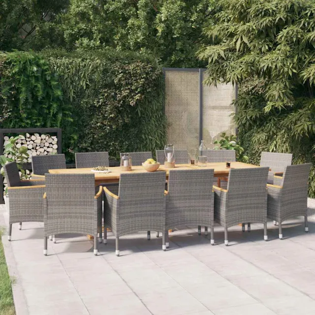 vidaXL 13-delige Tuinset met kussen grijs, foto 2