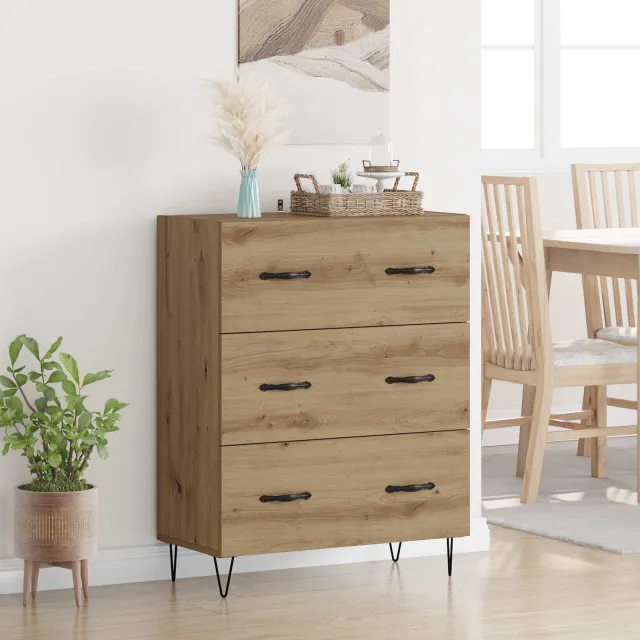 vidaXL Dressoir Artisan Eiken 69,5 x 34 x 90 cm Bruin