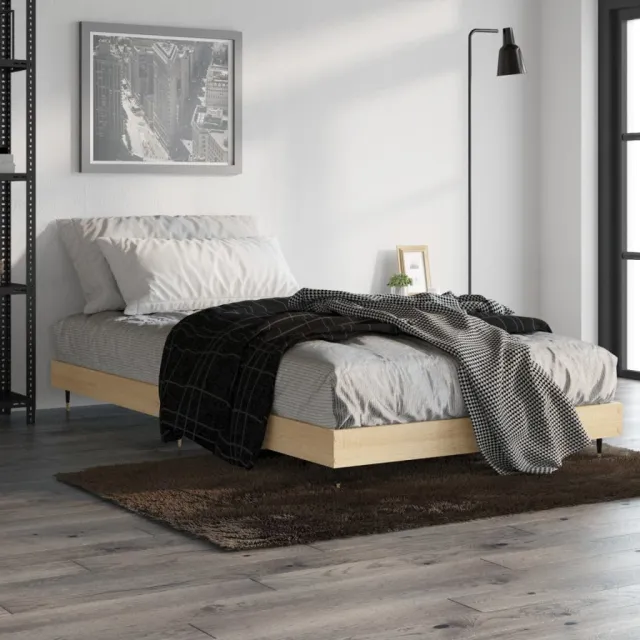 vidaXL Bedframe zonder matras hout sonoma eikenkleurig 100x200 cm Bruin