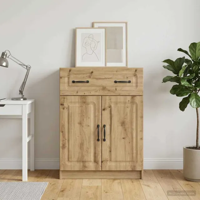 vidaXL Dressoir Artisanaal eiken 66 x 34,5 x 87 cm Bewerkt hout, foto 2