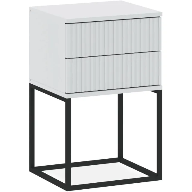 KONSIMO RECTUS Nachtkastje - met lades - Bijzettafel - Wit - 40x65x39 cm