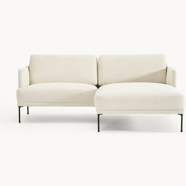 Westwing Collection Kleine hoekbank Fluente Wit