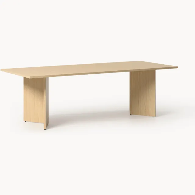 Westwing Collection Houten eettafel Toni, in verschillende formaten Beige