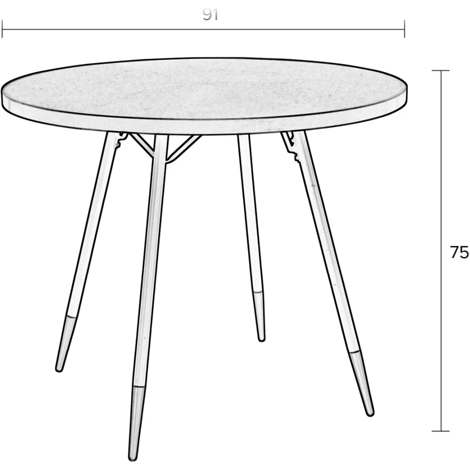 ZILT Ronde Bistrotafel 'Lili' MDF, 90cm bruin, foto 4