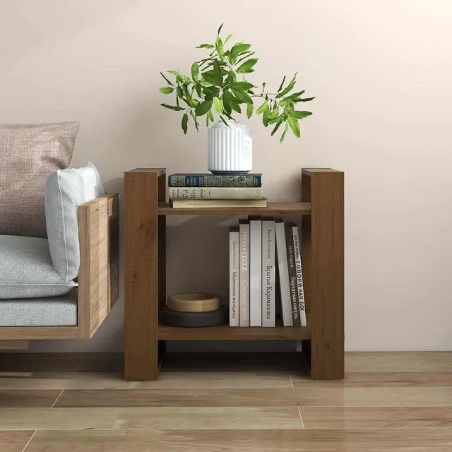 vidaXL Boekenkast/kamerscherm 60x35x57 cm massief hout honingbruin bruin, foto 2