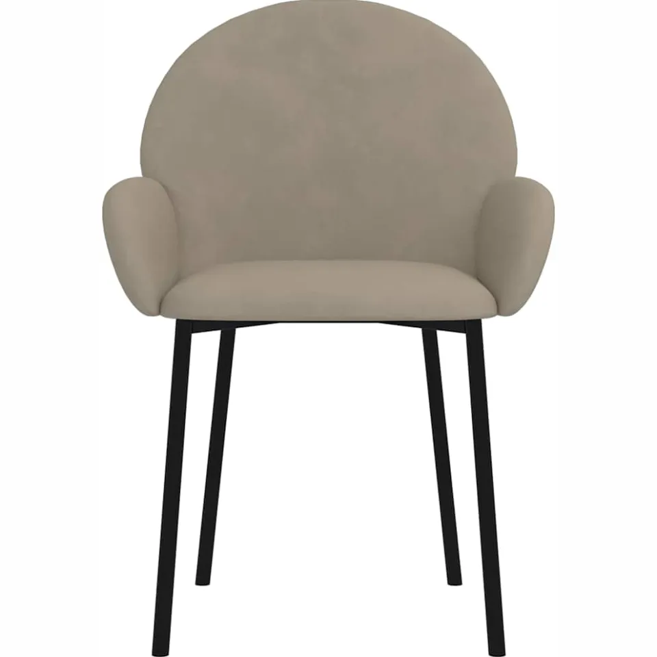 vidaXL Eetkamerstoelen 2 st fluweel lichtgrijs grijs, foto 4