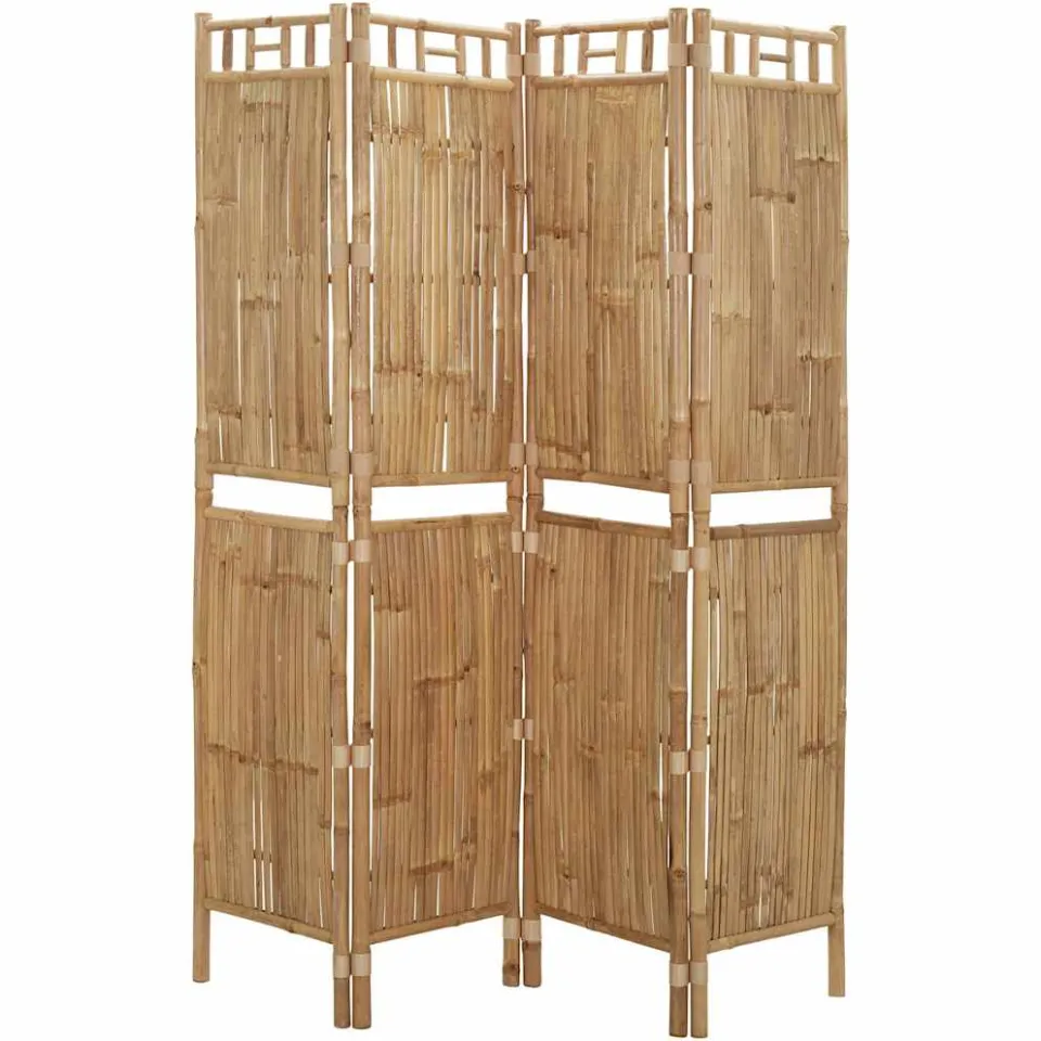vidaXL Kamerscherm met 4 panelen 160x180 cm bamboe bruin, foto 4