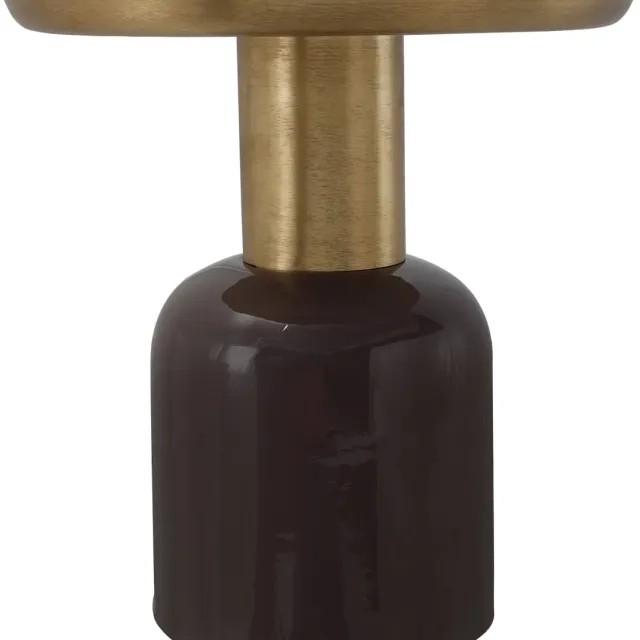 Padiro ronde bijzettafel - Ø 40,5 x 42,5 cm - Donkerpaars / Goudkleurig - Modern Art deco Glamour - IJzer - handgemaakt