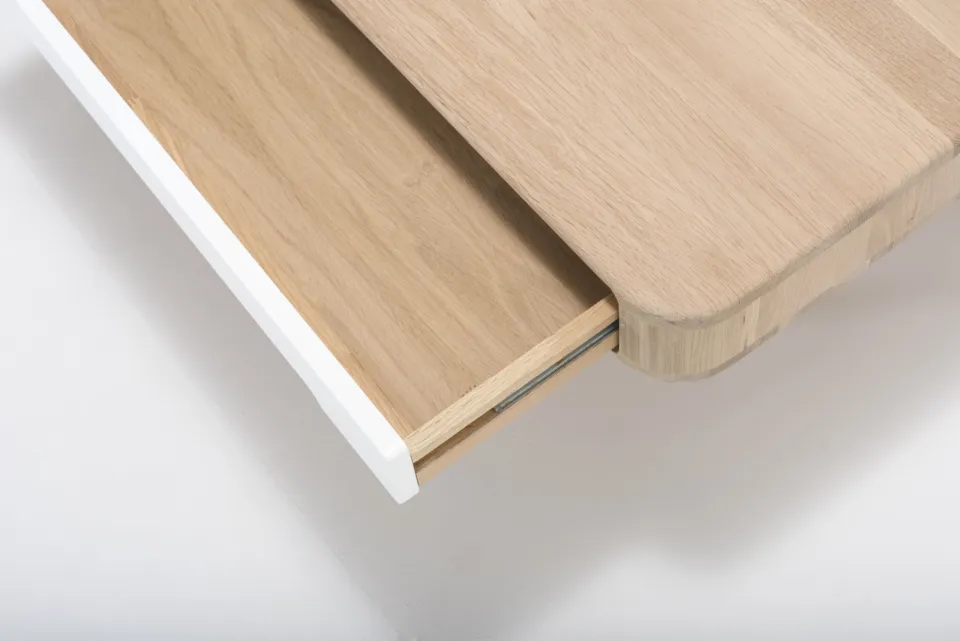 Gazzda Ena coffee table houten salontafel whitewash - 90 x 90 cm, foto 4