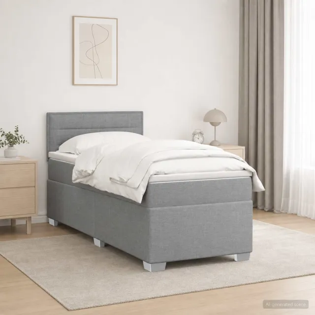 vidaXL Boxspringbed met matras Lichtgrijs 80 x 200 cm Stof
