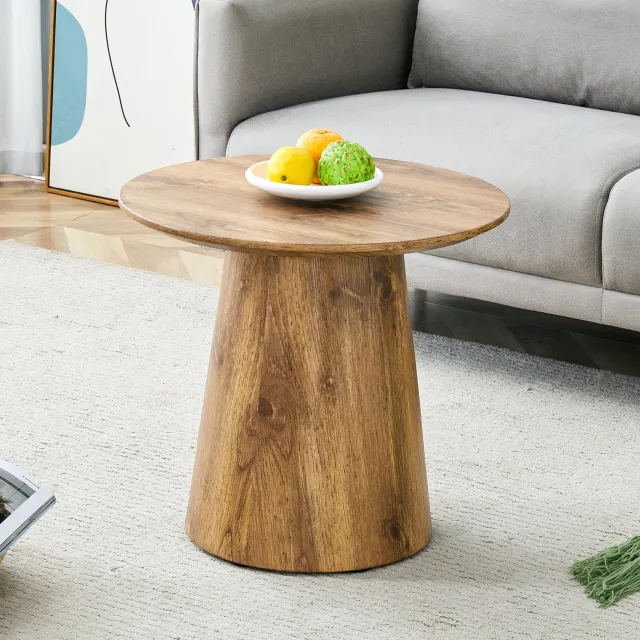CHICFURN Salontafel - Compact - Rond - MDF - Houtkleur
