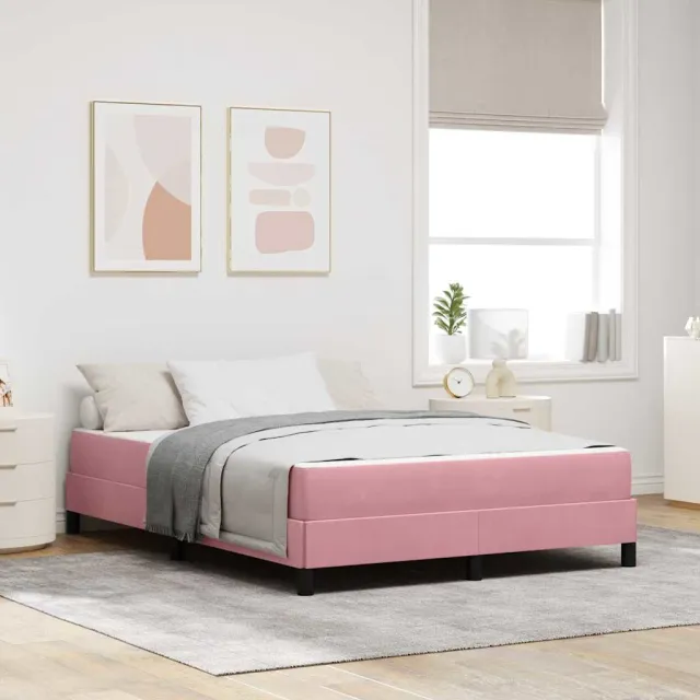 vidaXL Boxspringbed met matras Roze 140 x 200 cm Stof