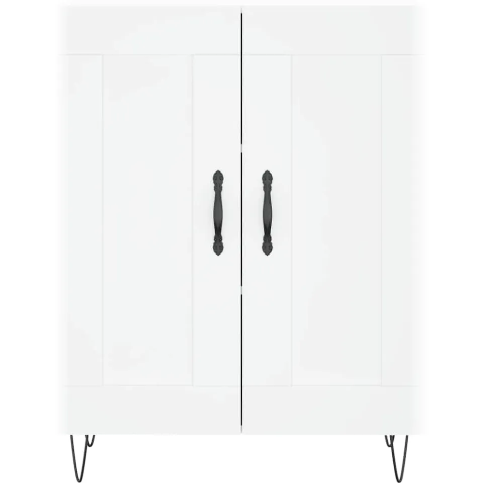 vidaXL Dressoir 69,5x34x90 cm bewerkt hout wit, foto 3
