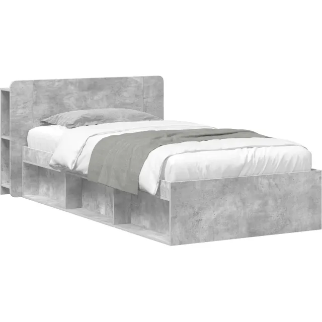 vidaXL Bedframe met opslag Betongrijs 80 x 200 cm Bewerkt hout