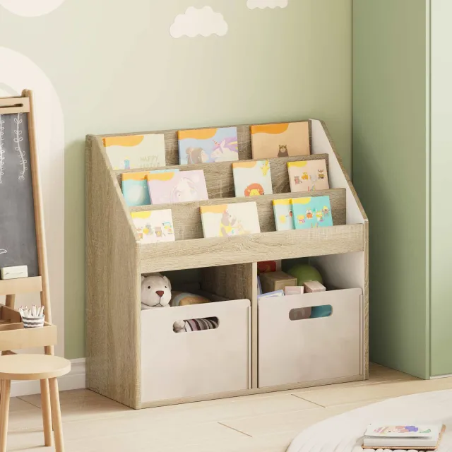 vidaXL Kinderen Boekenkast met opslag Sonoma Eiken 72,5 x 29,5 x 69 cm, foto 2