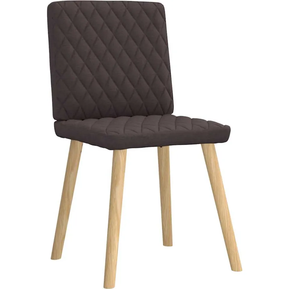 vidaXL Eetkamerstoelen 6 st stof donkerbruin