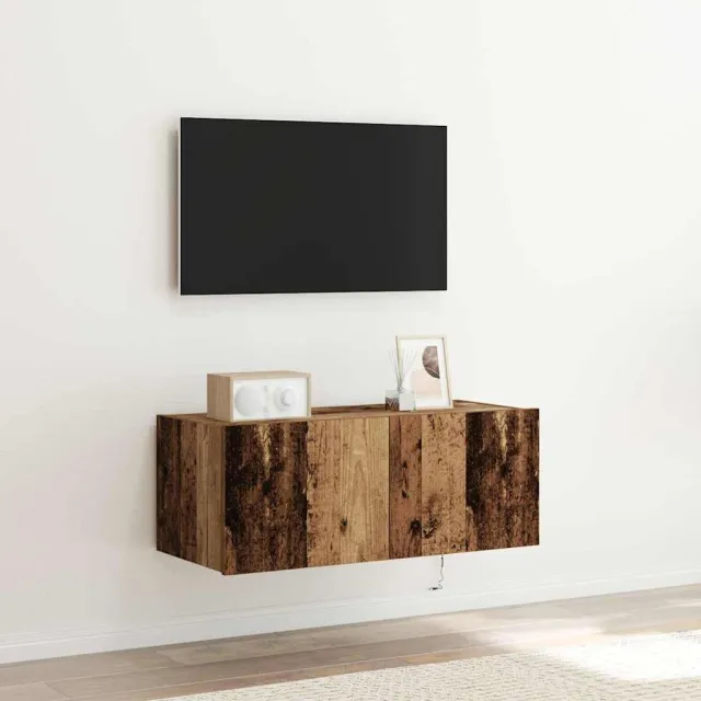 vidaXL TV Wandkast 80 x 35 x 31 cm Oudhout Bewerkt hout bruin, foto 2