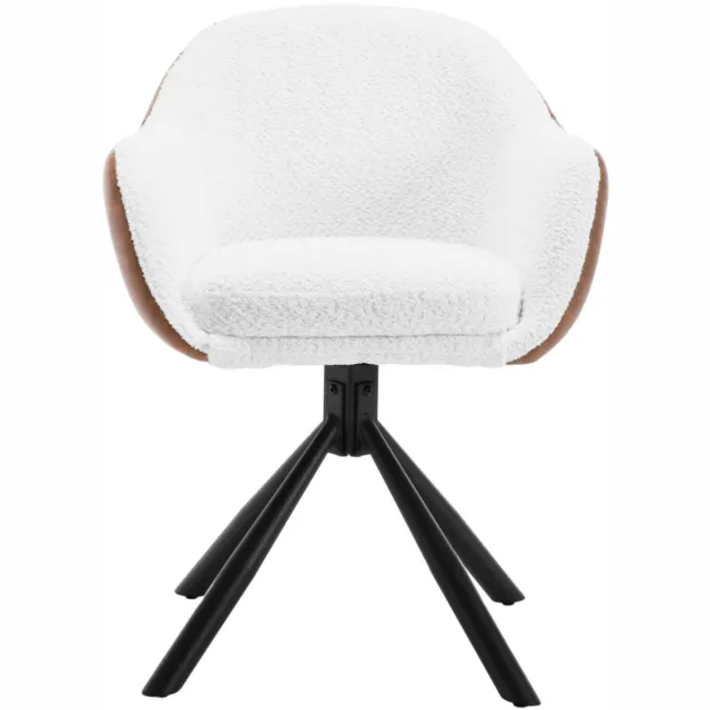 Happiq Eetkamerstoelen Supria - Set van 2 - Draaibaar - Fauteuil - Keuken - Voor eettafel - Wit - Stof