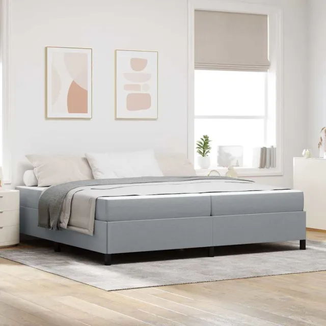vidaXL Boxspringbed Lichtgrijs 200 x 200 cm Stof