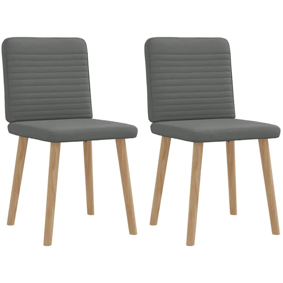 vidaXL Eetkamerstoelen 2 st stof donkergrijs grijs, foto 3