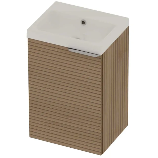 Basic-Line Pretty 36 Badmeubelset Polystone Zonder Kraangat 45x36x70 cm Lamello Oak Glans Wit