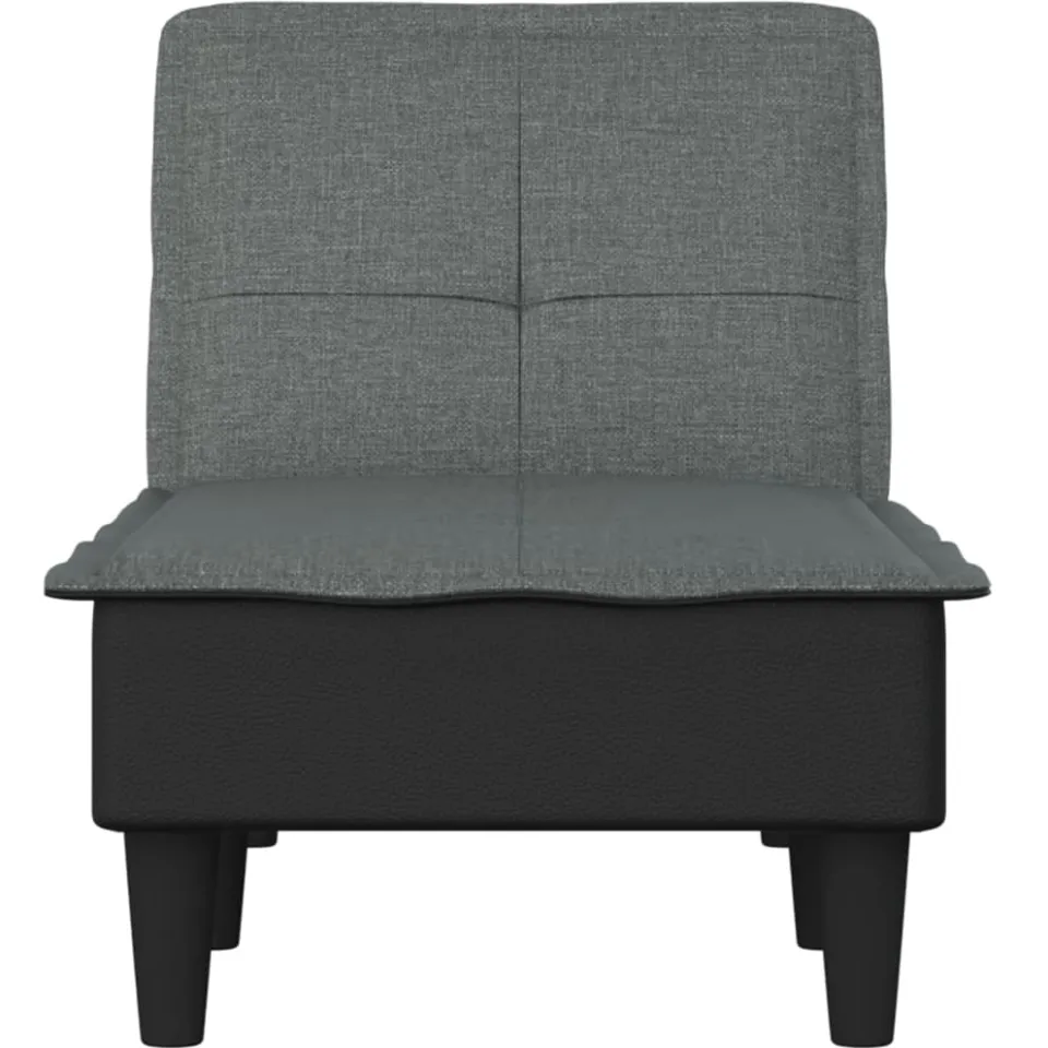vidaXL Chaise longue stof donkergrijs