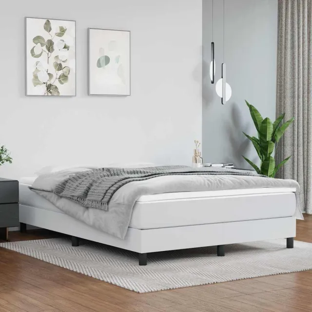 vidaXL Pocketveringmatras medium 140x200x20 cm kunstleer wit