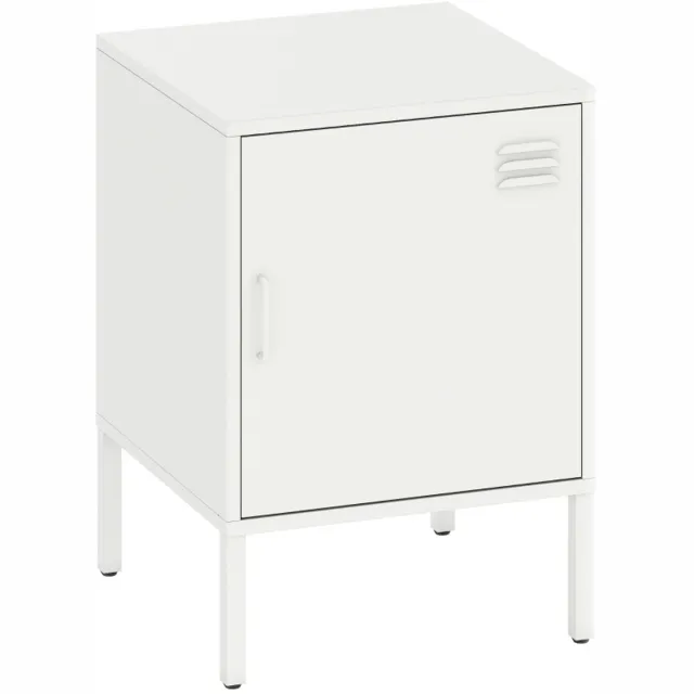MODFU Nachtkastje van MDF, wit, modern ontwerp met lade, compact en stabiel, geschikt voor slaapkamer, incl montage