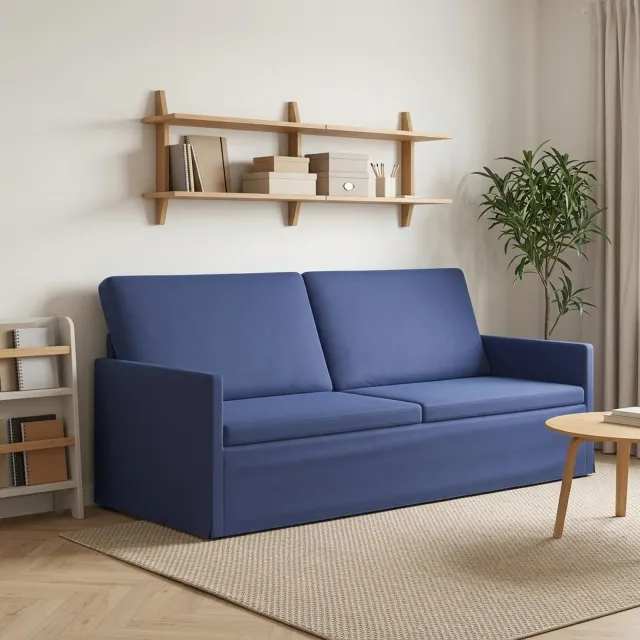 vidaXL 3-zits bank Politieblauw 190 x 81 x 82 cm fluweel