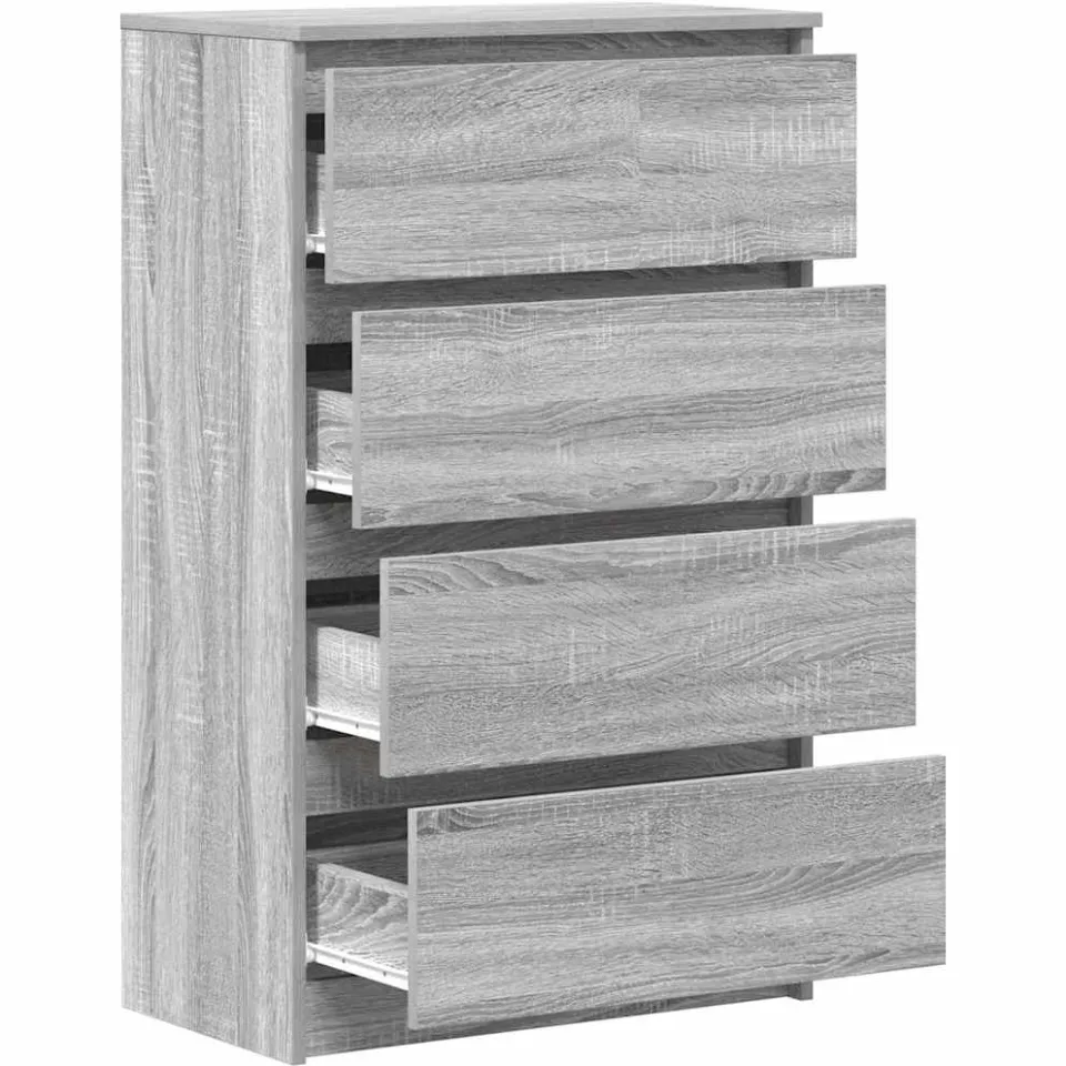vidaXL Dressoir 60x35x98,5 cm bewerkt hout grijs sonoma eikenkleurig, foto 4