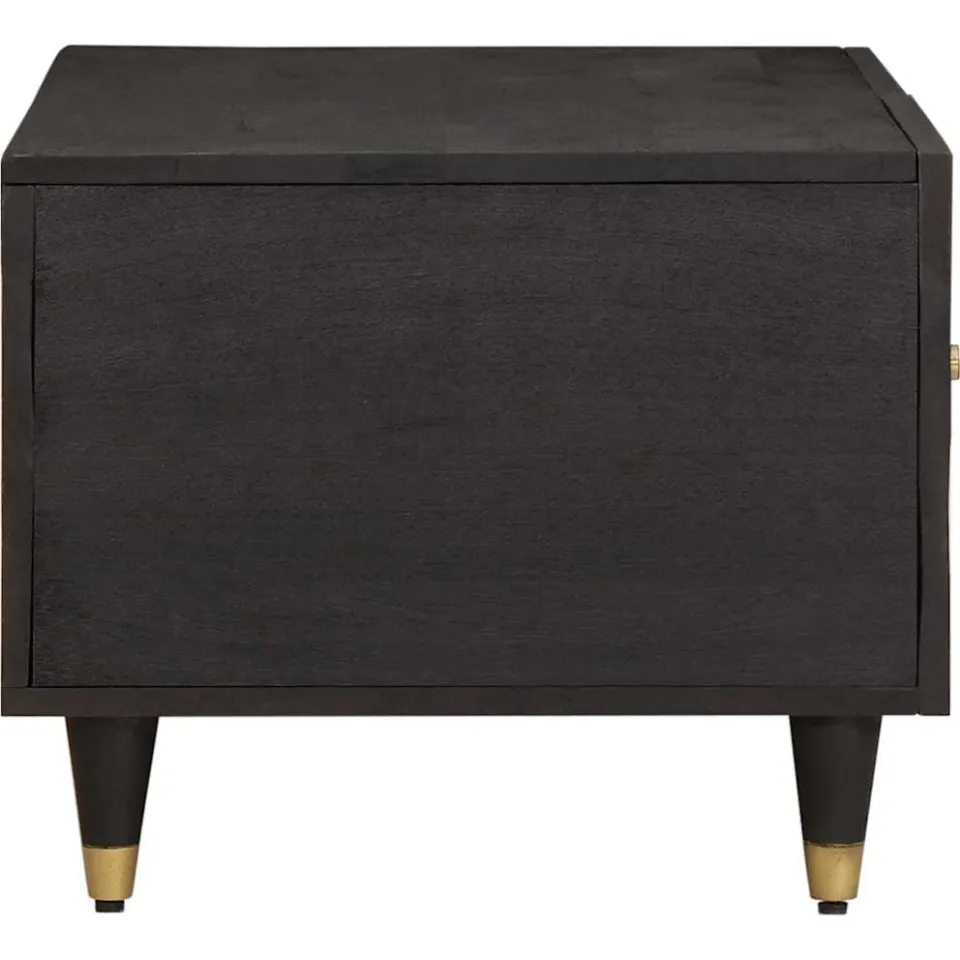 vidaXL Salontafel Zwart 80 x 50 x 40 cm Massief Mango Hout, foto 4