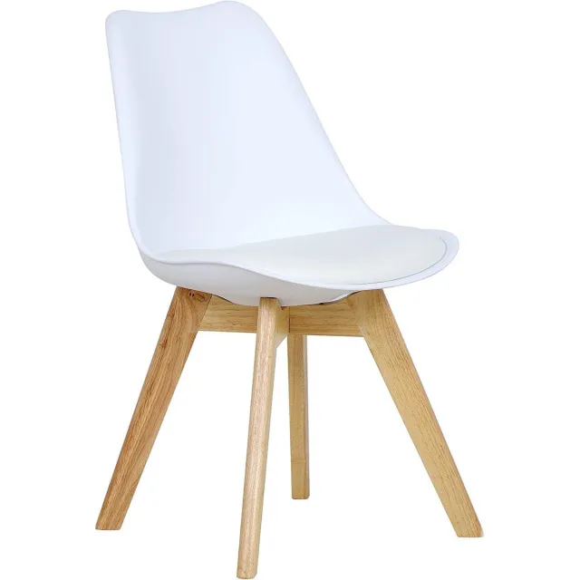KAMYRA Houten Kuipstoel - Eetkamerstoel, Kuipstoel, Stoel, Eetkamerstoelen - Beukenhout - Wit - 48x42x82 cm