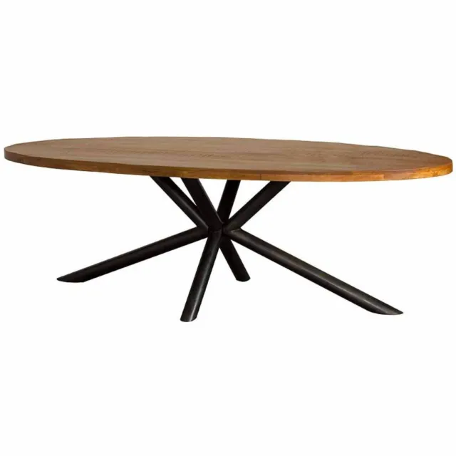 Tower Living Eettafel Selva - Ovaal Bruin Hout - 220x110x77cm